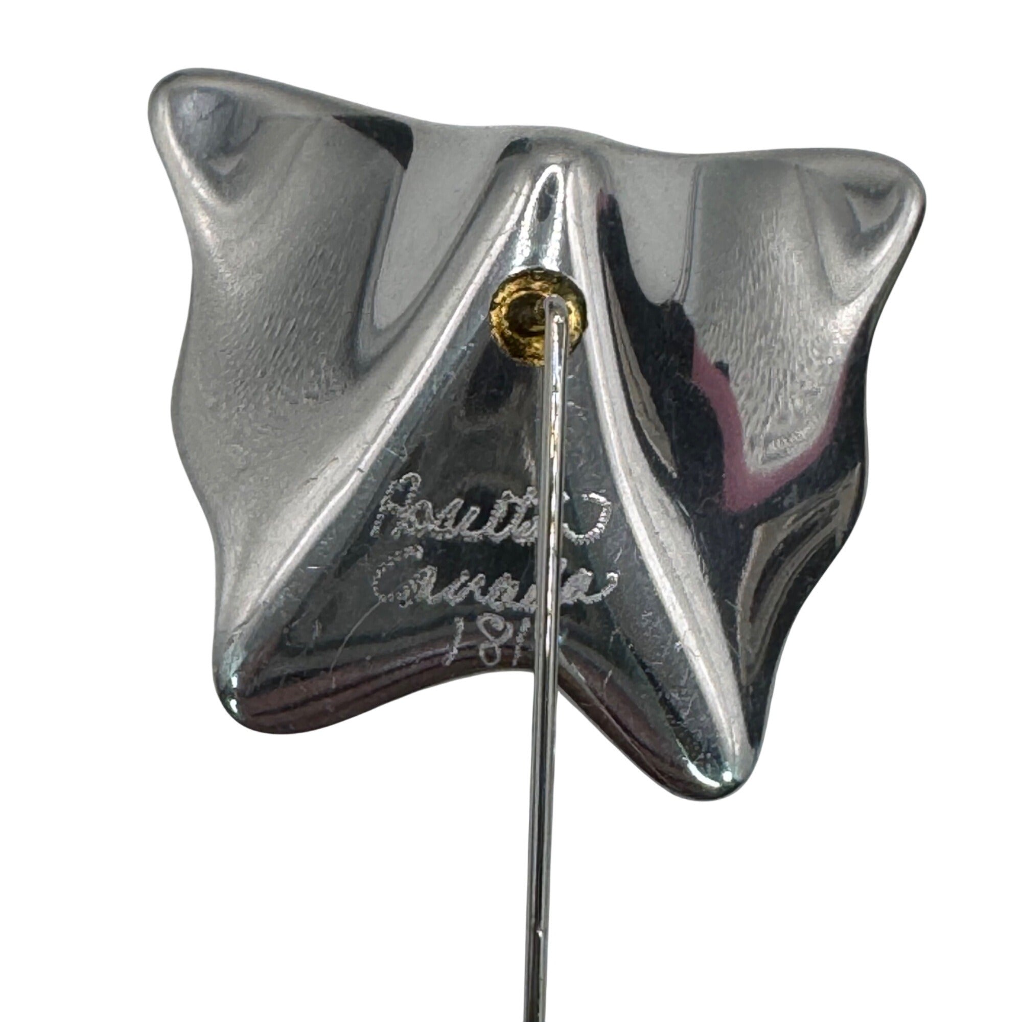 Hoselton Canada 181 Butterfly Aluminum art Sculpture stick Pin Signed Brooch 3"