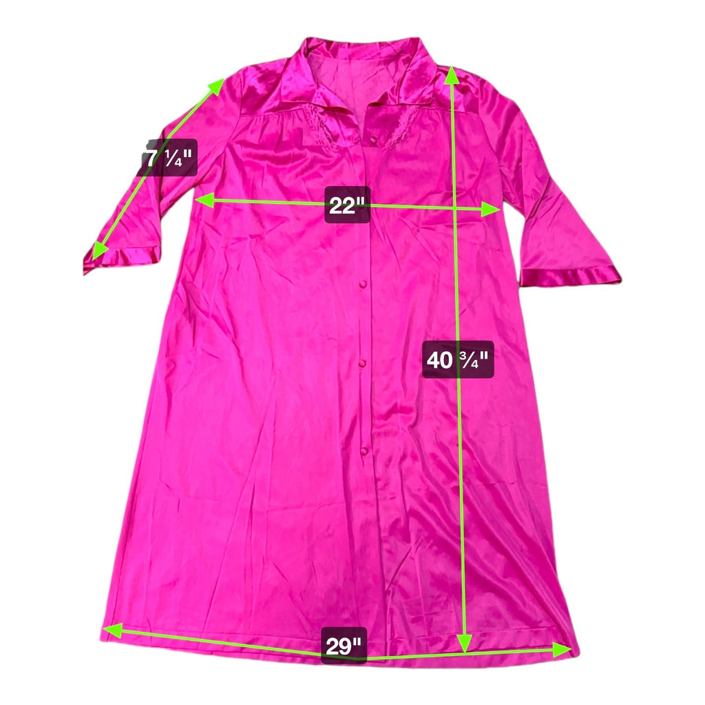 Vanity Fair Womens Vintage Pink Nightgown Robe Set Size Large Housecoat Pajamas