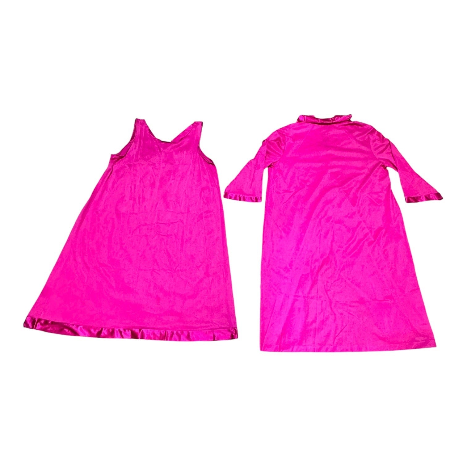 Vanity Fair Womens Vintage Pink Nightgown Robe Set Size Large Housecoat Pajamas