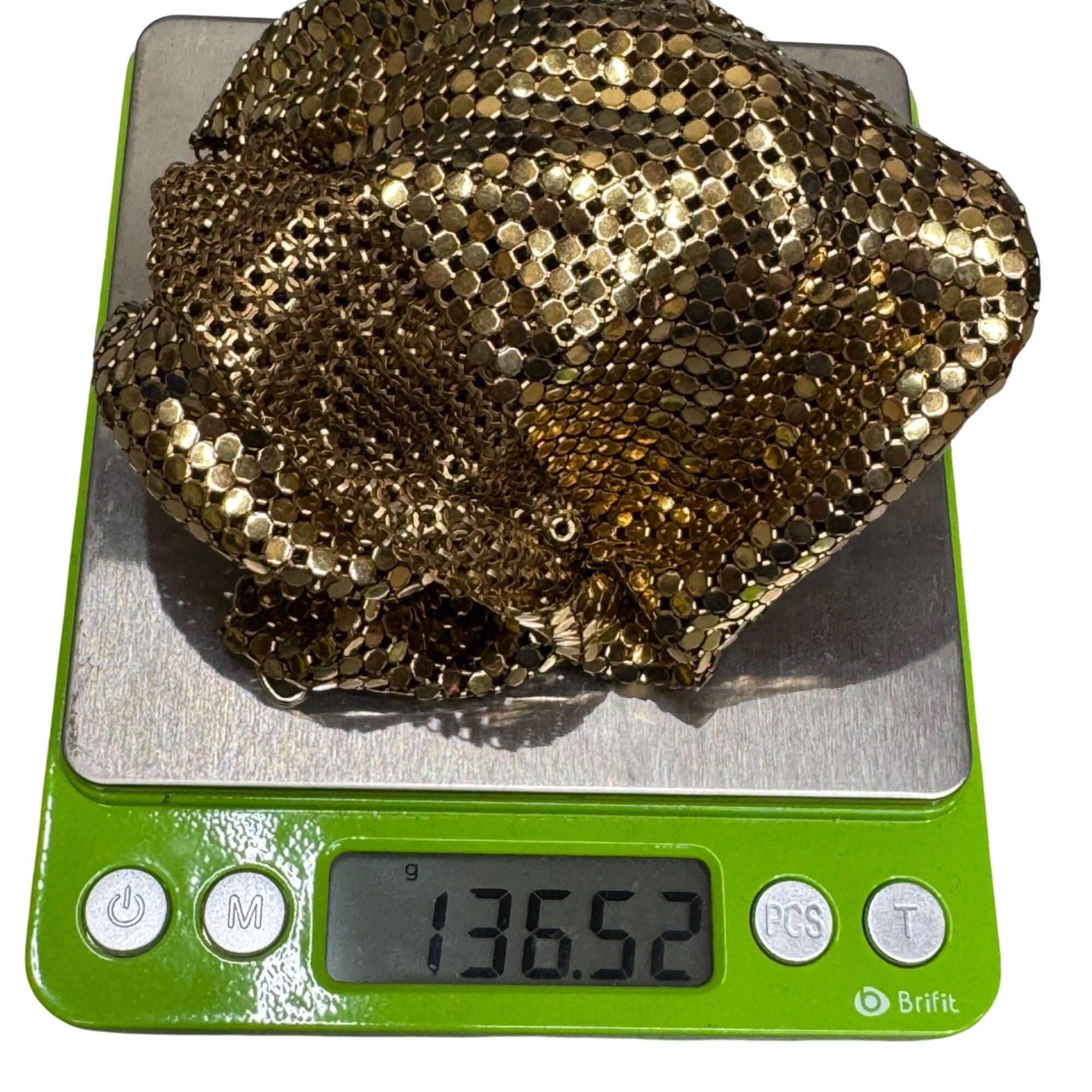 VTG Whiting and Davis Disco Diva CHAINMAIL Scarf Necklace Mesh Flapper Art Deco