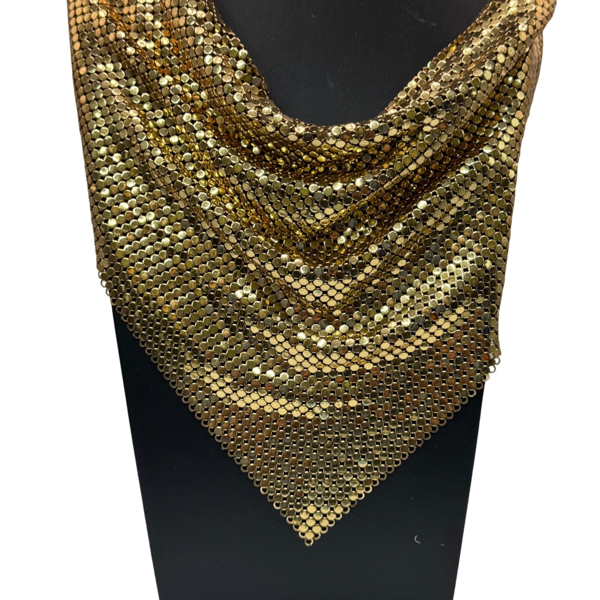 VTG Whiting and Davis Disco Diva CHAINMAIL Scarf Necklace Mesh Flapper Art Deco