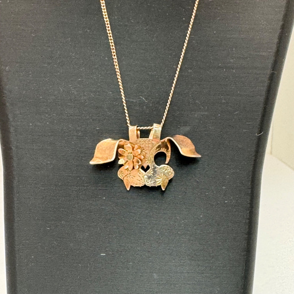 Bad Bunny Mask Pendant Sterling Silver Necklace Floral Heart18" Pop Culture Y2K