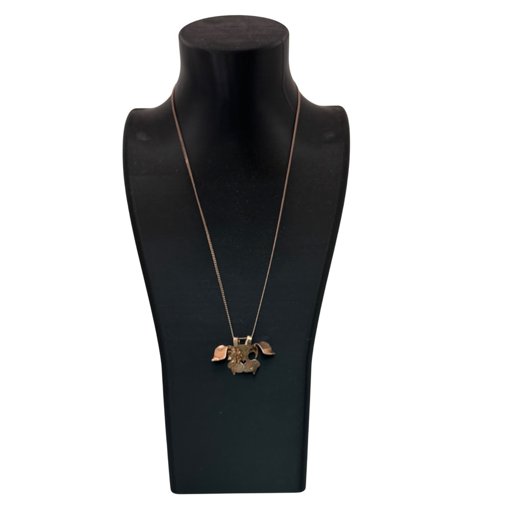 Bad Bunny Mask Pendant Sterling Silver Necklace Floral Heart18" Pop Culture Y2K