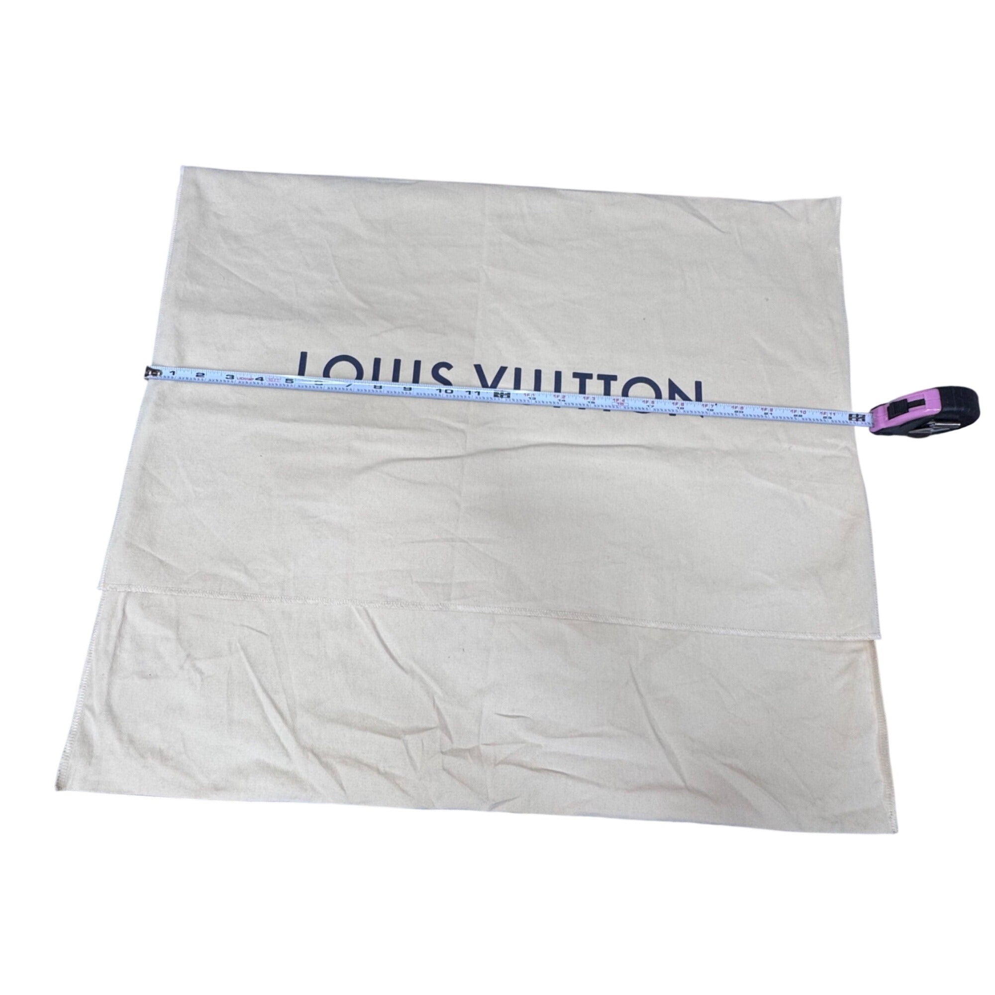 Louis Vuitton Beige Cotton Dust Bag For Storage Purse Handbag Protection 24"x21"