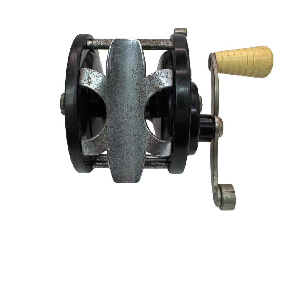Vintage Penn No. 80 30-60 Fishing Reel Black & Silver 3" Spool Classic Durable