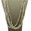 14k Natural Seed Pearl Multi-Strand Layered Freshwater Necklace Gold Beads 32"