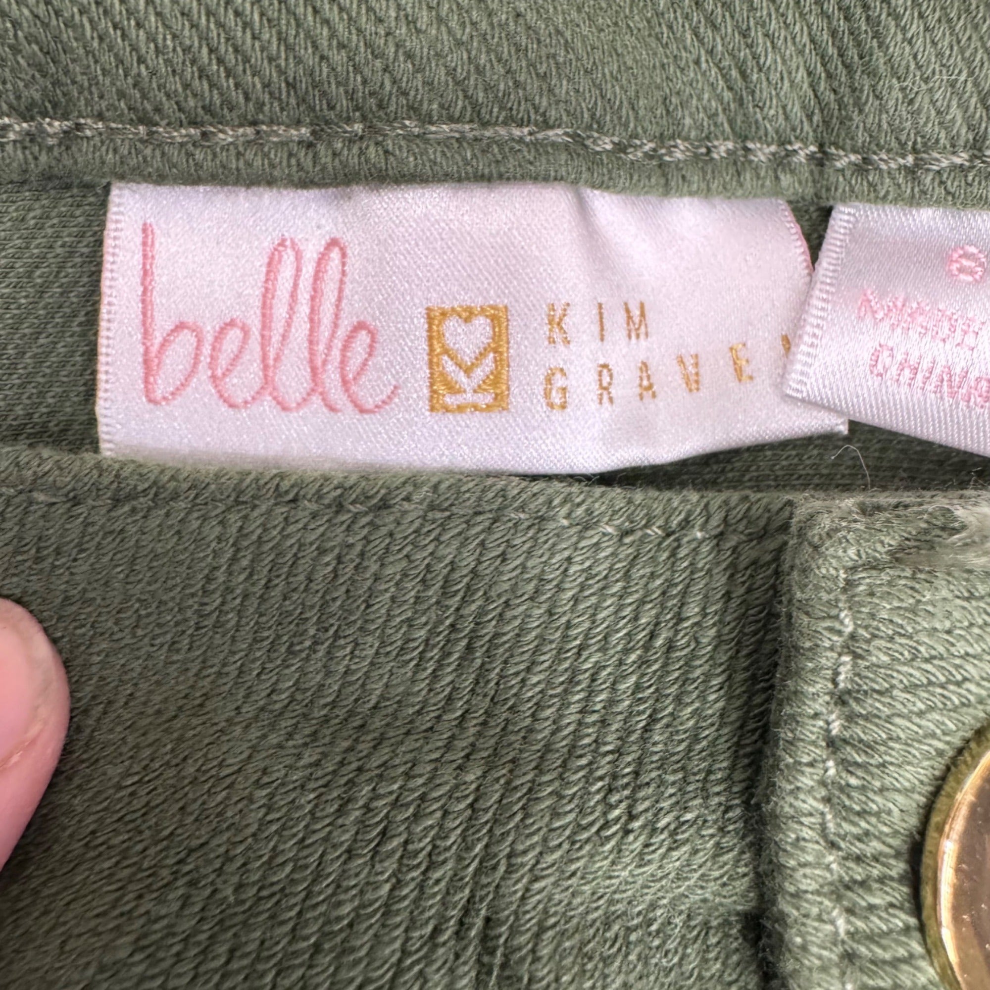 Belle By Kim Gravel Womens Green Straight Leg Pants Sz 6 Jeans Olive New w/o Tag