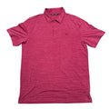 Travis Mathew Mens Red Performance Polo Shirt L Short Sleeve Striped Lightweight