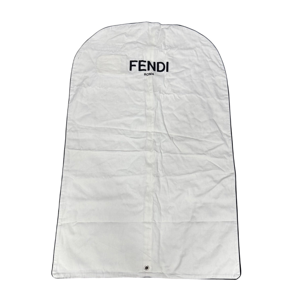 Fendi Roma Cream Garment Bag Travel Storage Suit Dress Authentic Zipper 41"x26"