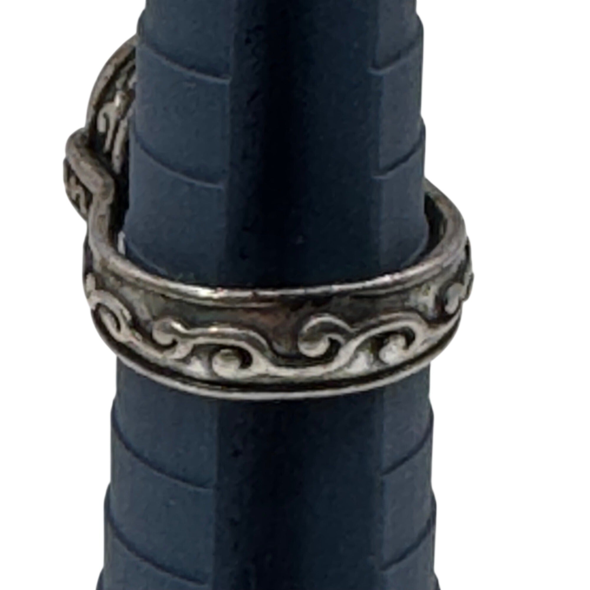 Brighton Smoky Quartz Silver Tone Ring Faceted Crystal Stone Filigree Band Sz 7