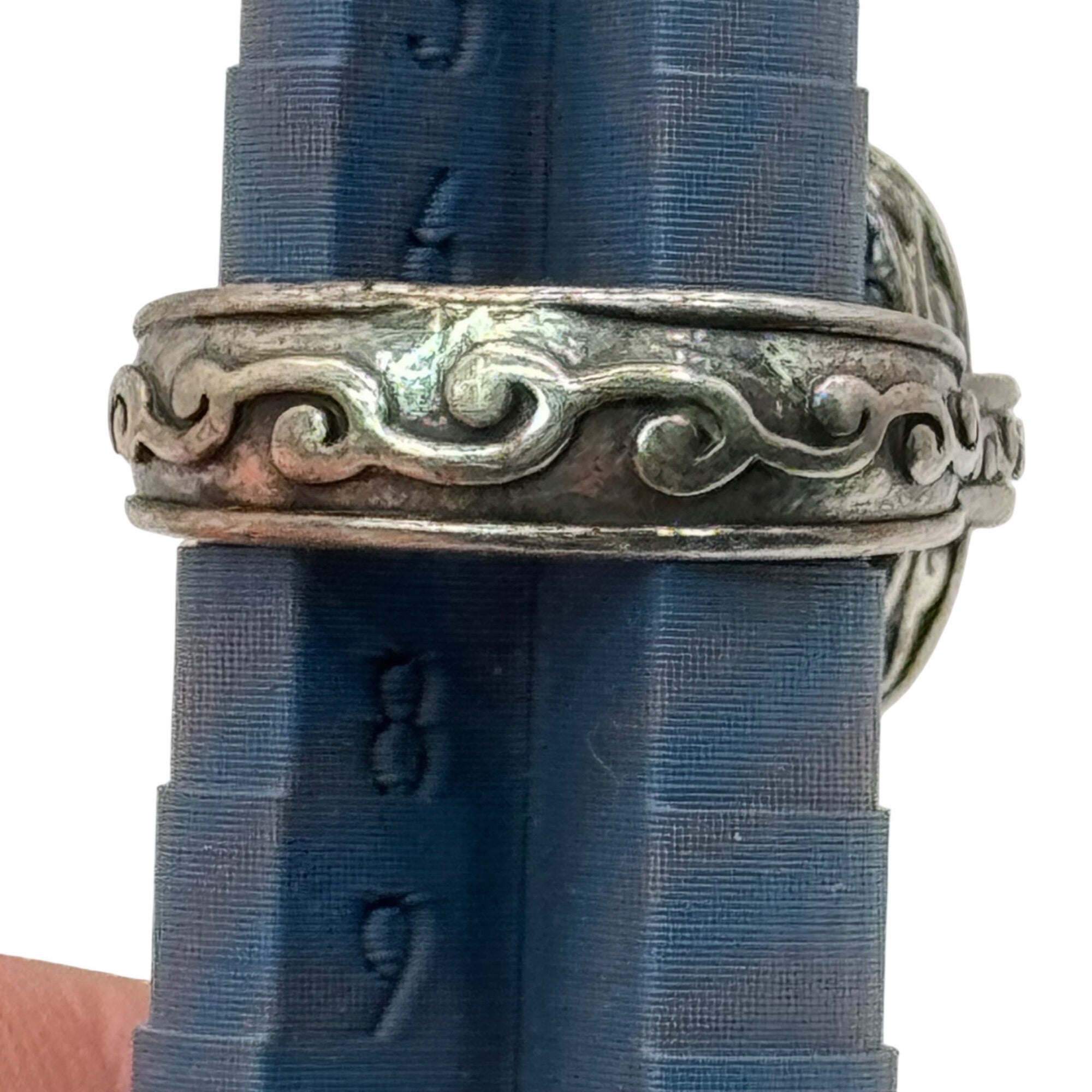 Brighton Smoky Quartz Silver Tone Ring Faceted Crystal Stone Filigree Band Sz 7