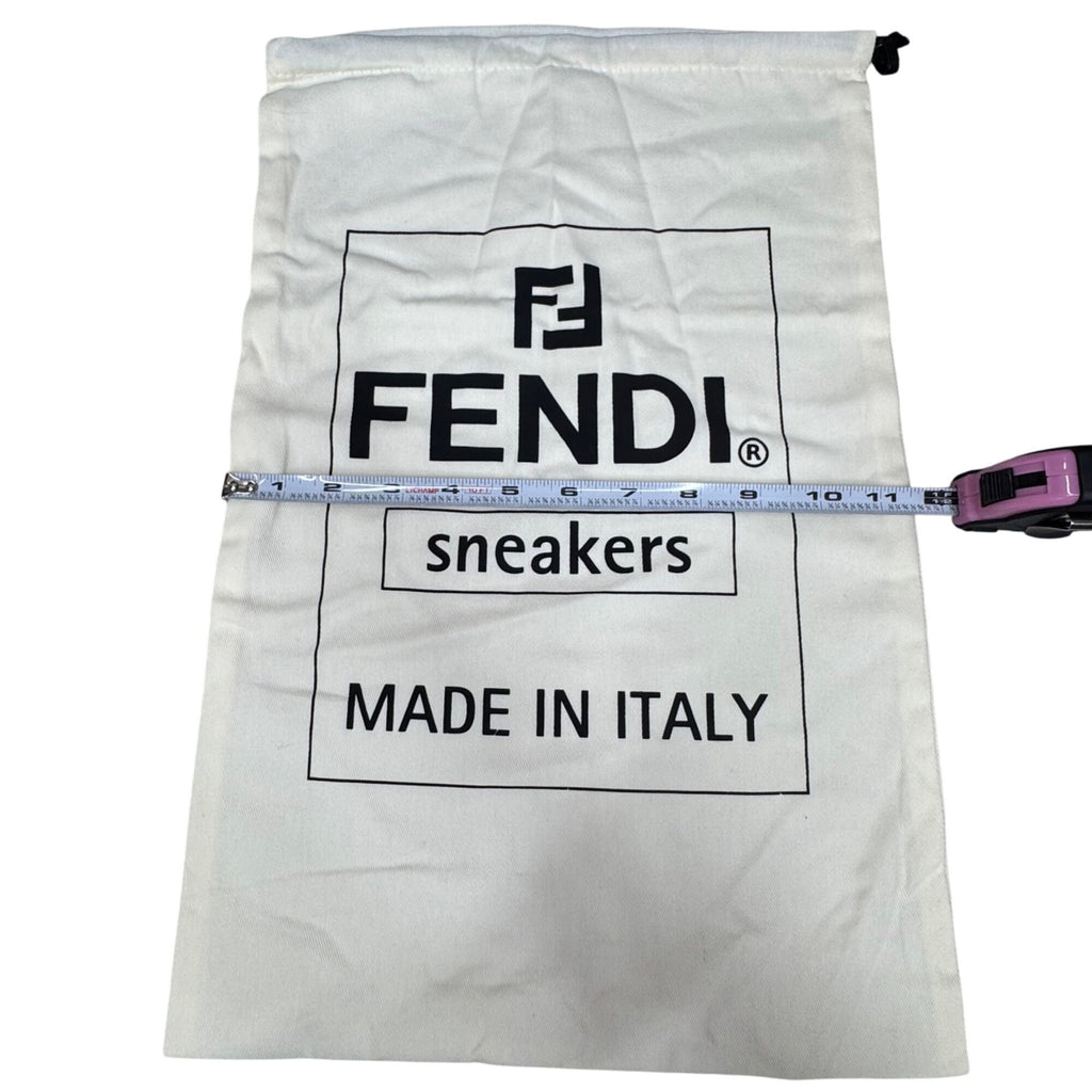 Fendi Roma Cream Dust Bag Shoes Drawstring Sneakers Black Logo 18"X11" Authentic