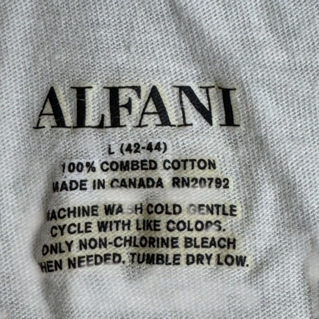 Alfani White V-Neck T-Shirt L 100% Combed Cotton Made In Canada Undershirt Pima