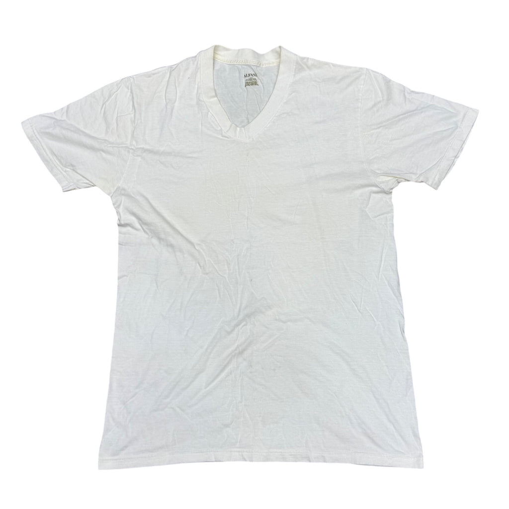 Alfani White V-Neck T-Shirt L 100% Combed Cotton Made In Canada Undershirt Pima