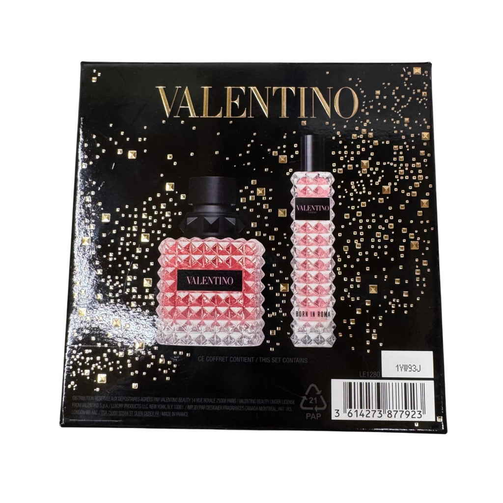 Valentino Born In Roma 2 Pc Gift Set Eau De Toilette 1.7 oz + 0.5 oz Uomo New