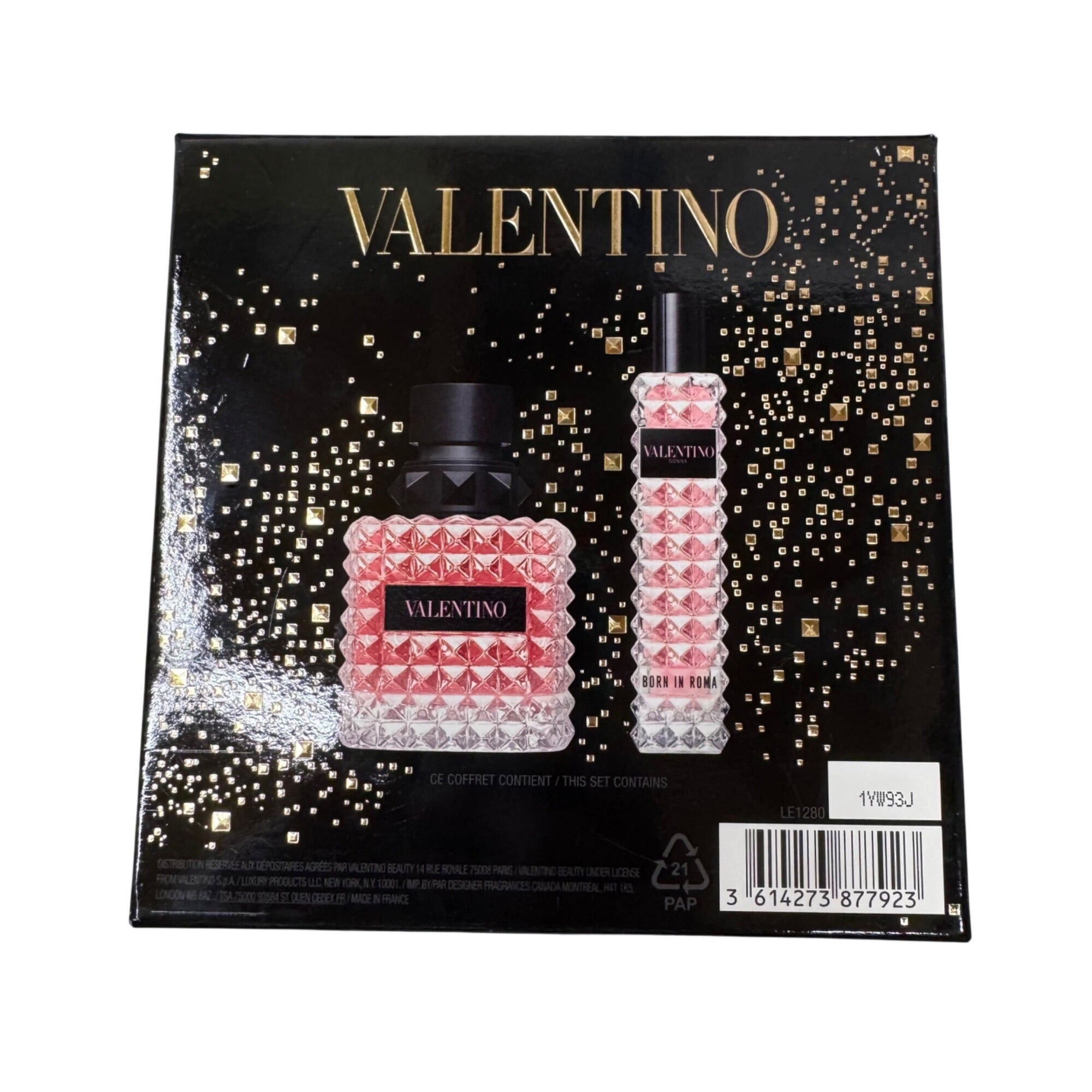 Valentino Born In Roma 2 Pc Gift Set Eau De Toilette 1.7 oz + 0.5 oz Uomo New