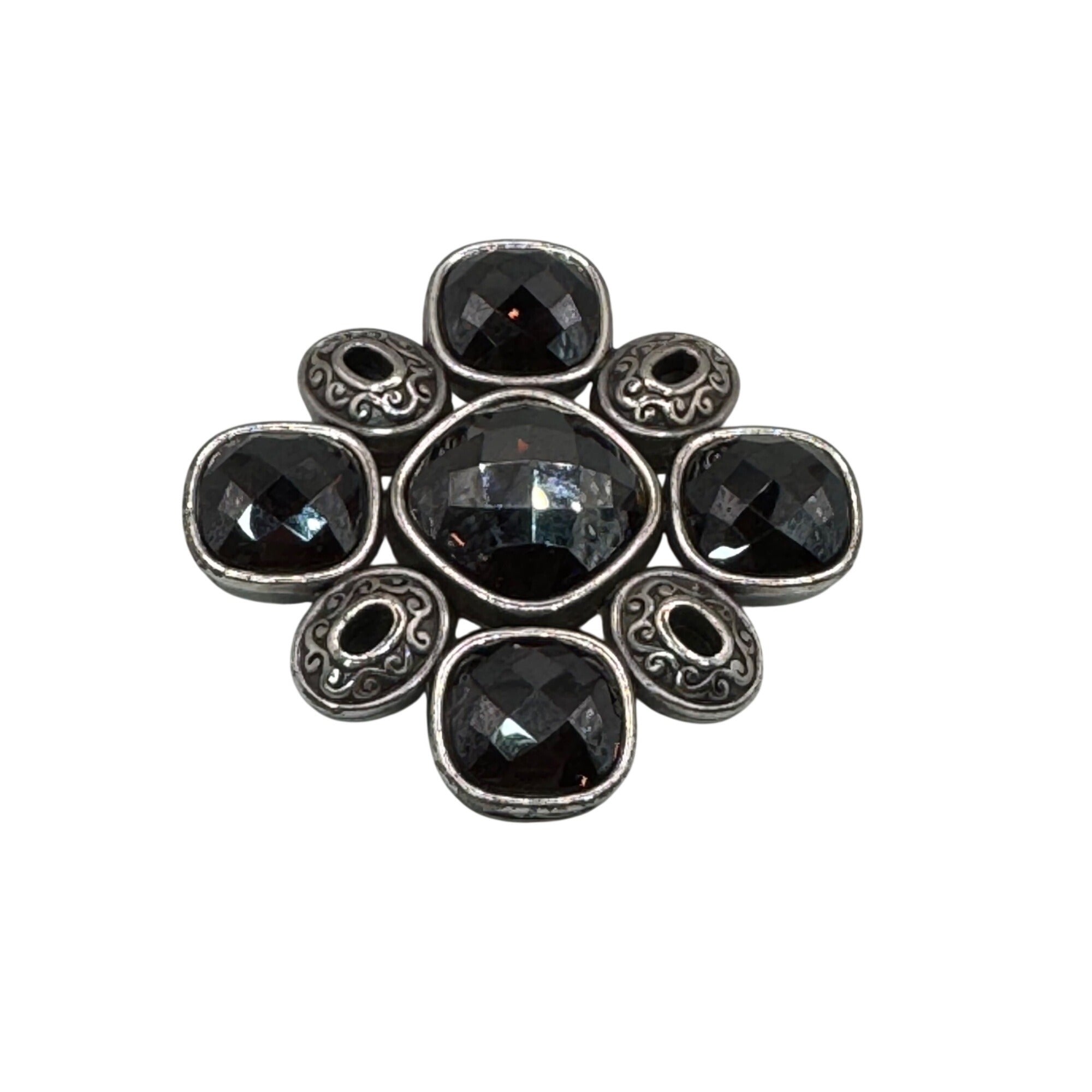 Brighton Venus Rising Vintage Silver-Tone Brooch Swarovski Crystals Faceted Vtg