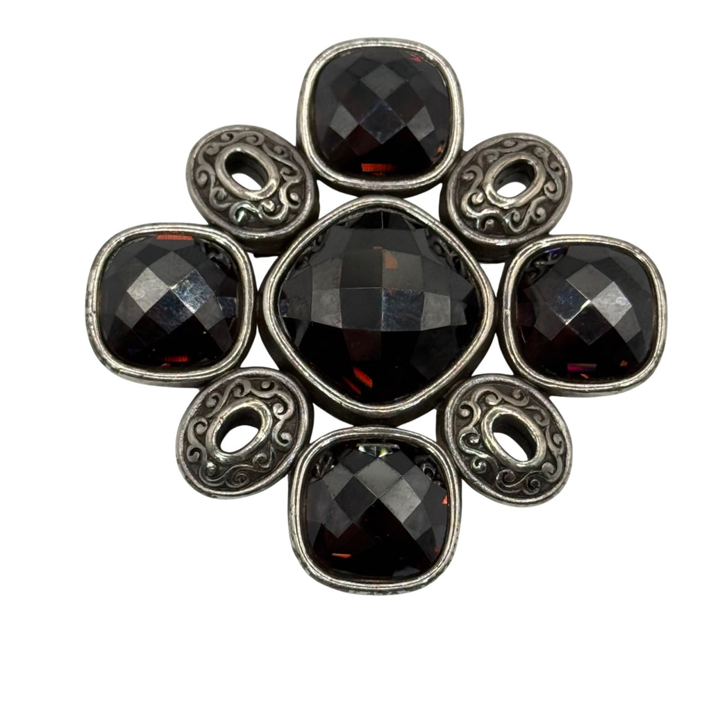 Brighton Venus Rising Vintage Silver-Tone Brooch Swarovski Crystals Faceted Vtg