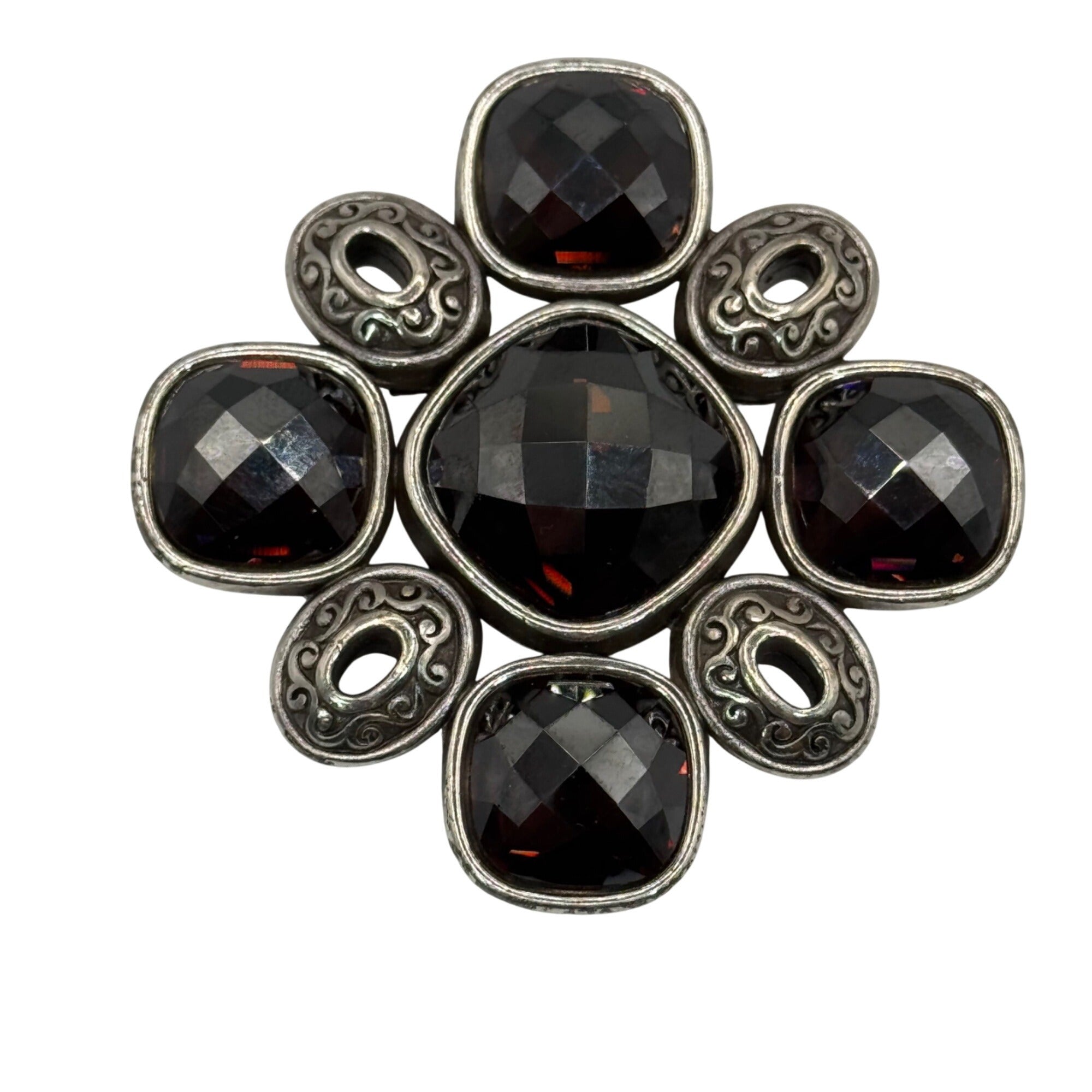 Brighton Venus Rising Vintage Silver-Tone Brooch Swarovski Crystals Faceted Vtg