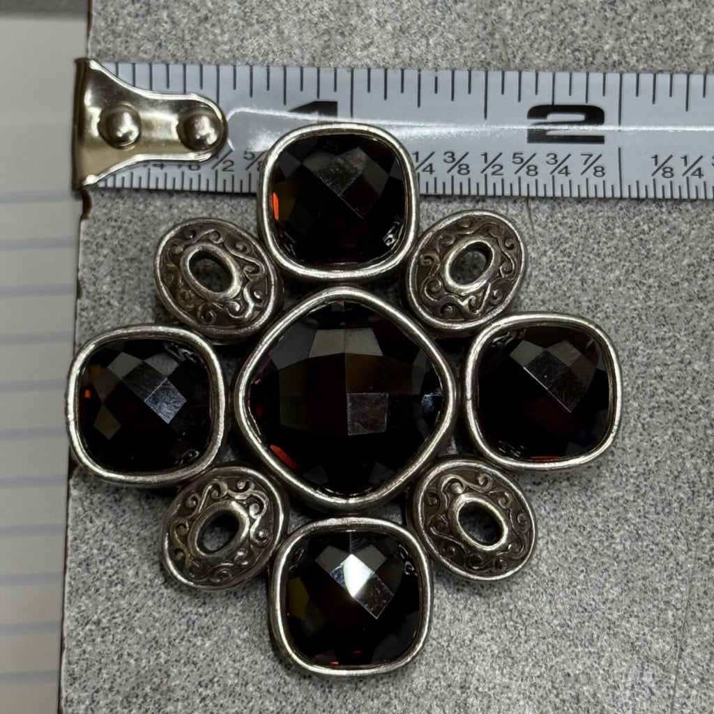 Brighton Venus Rising Vintage Silver-Tone Brooch Swarovski Crystals Faceted Vtg