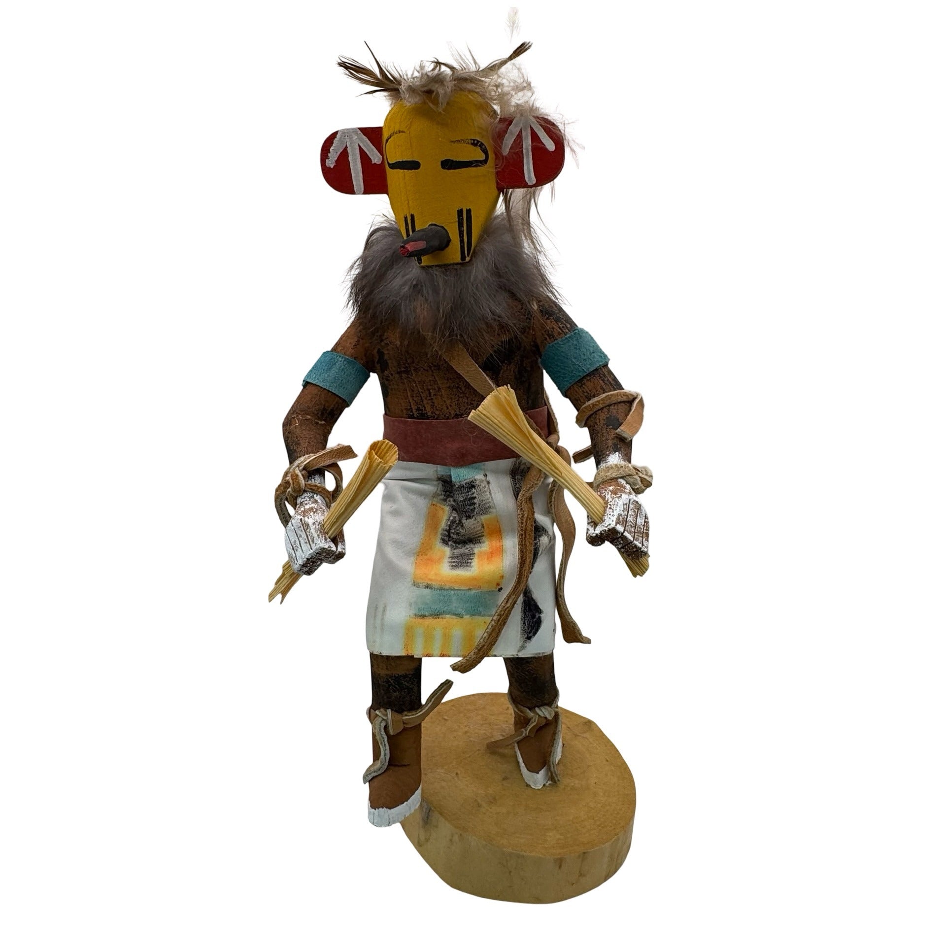 Vintage Native American Kachina Doll Hummingbird Signed Painted Details 10" READ