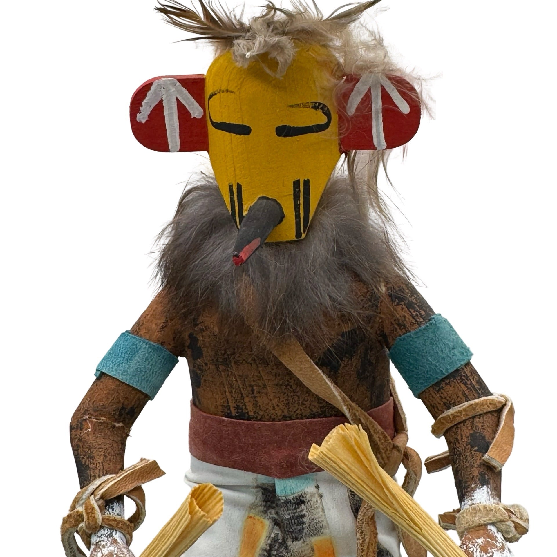 Vintage Native American Kachina Doll Hummingbird Signed Painted Details 10" READ