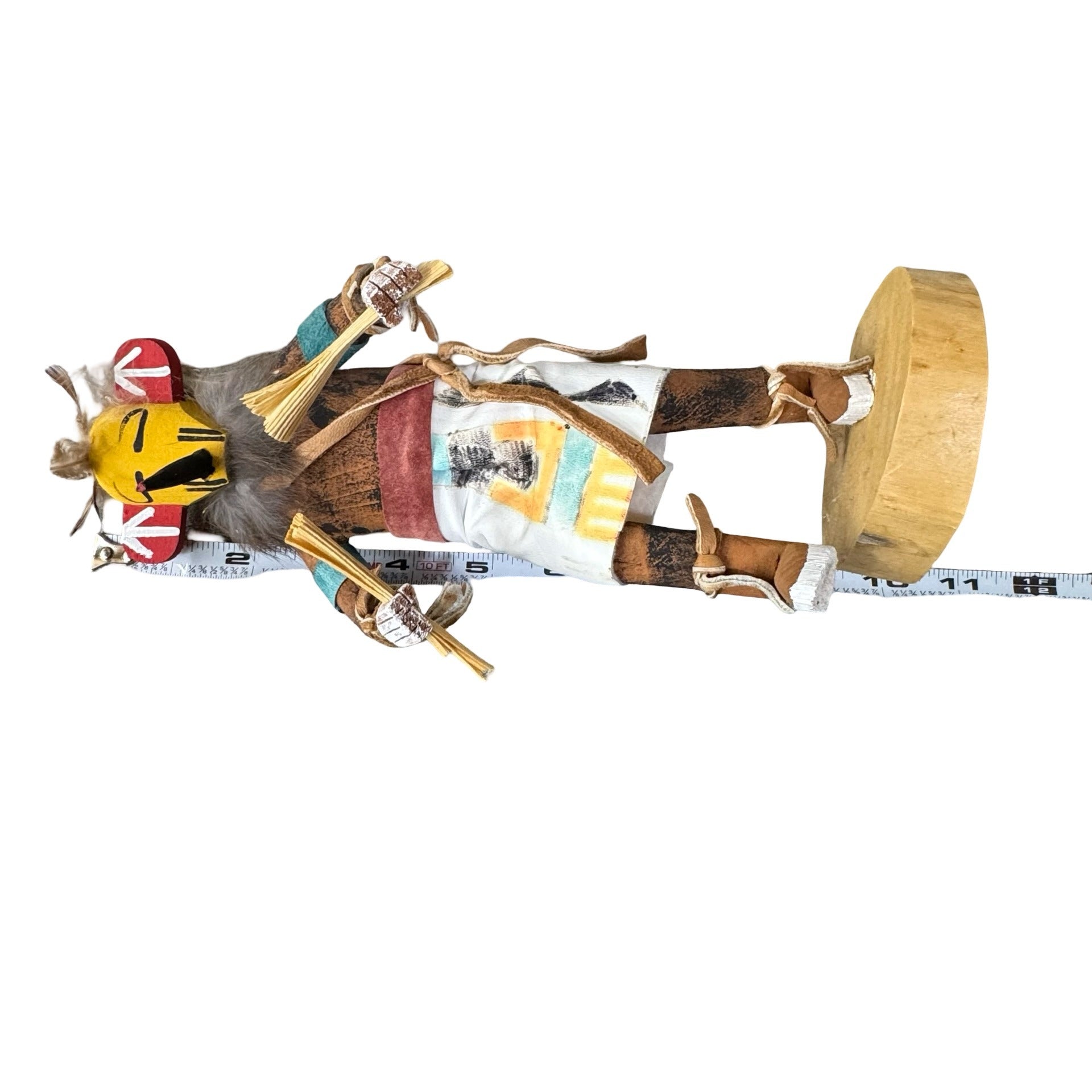 Vintage Native American Kachina Doll Hummingbird Signed Painted Details 10" READ
