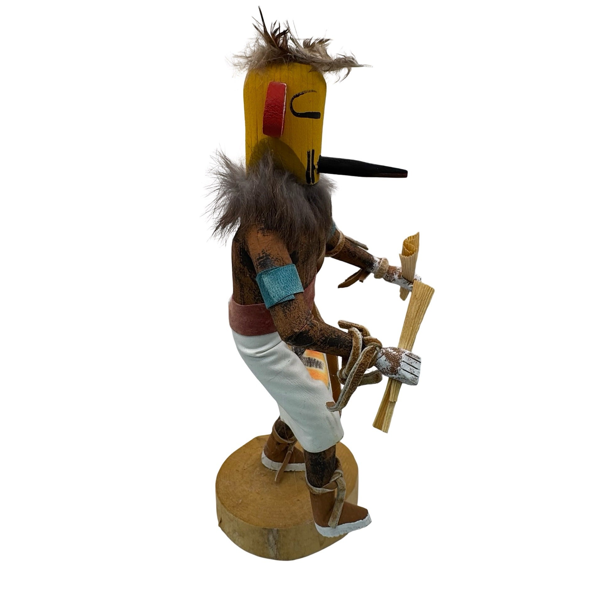 Vintage Native American Kachina Doll Hummingbird Signed Painted Details 10" READ