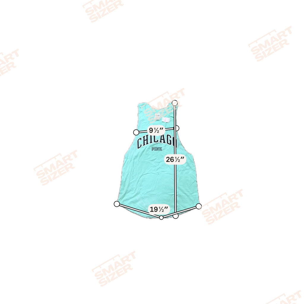 Victoria Secret Pink Chicago Muscle Tank Top XS Mint Green Racerback 100% Cotton