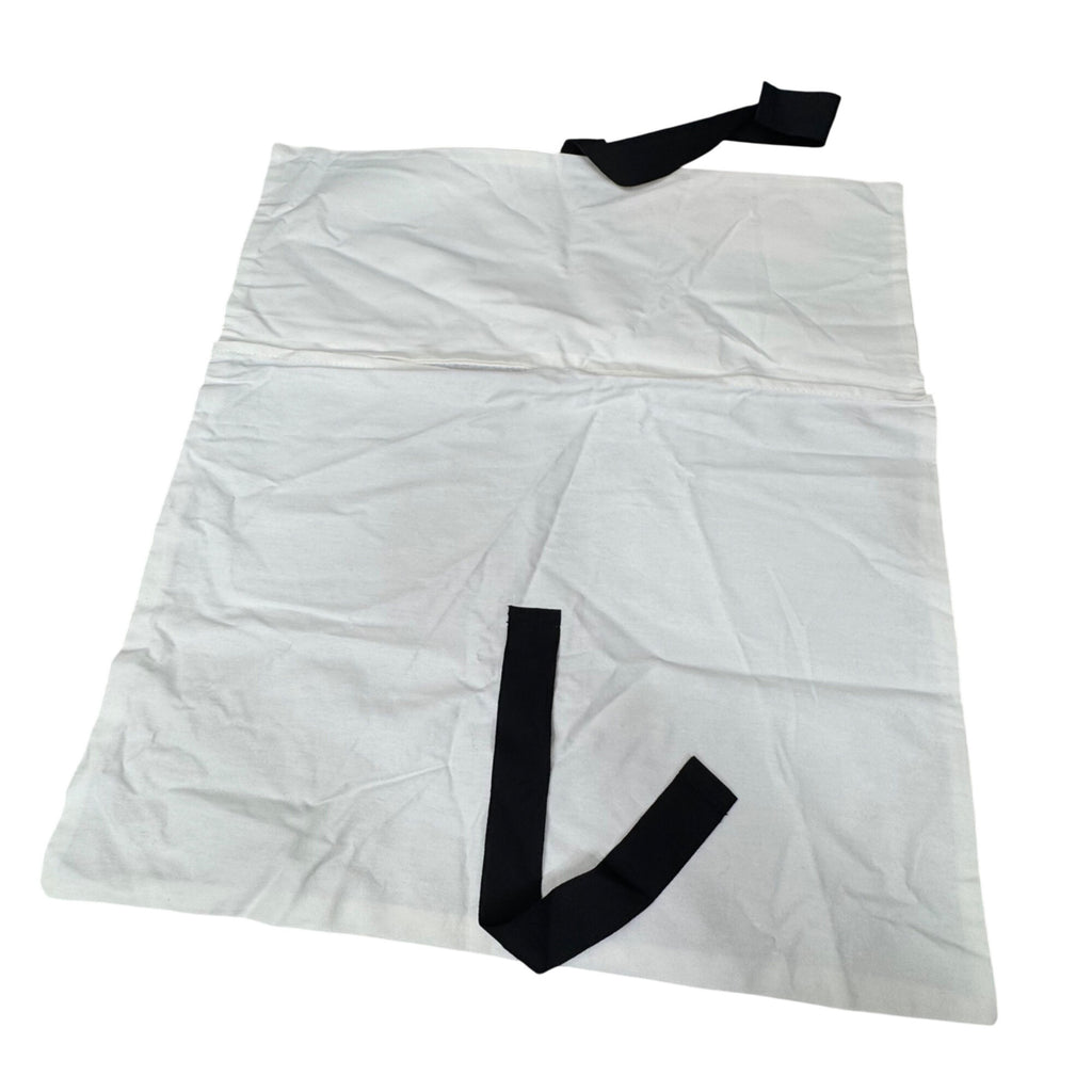 Chanel White Dust Bag With Black Ties 18"x13" Cotton Storage For Handbags Or Accessories