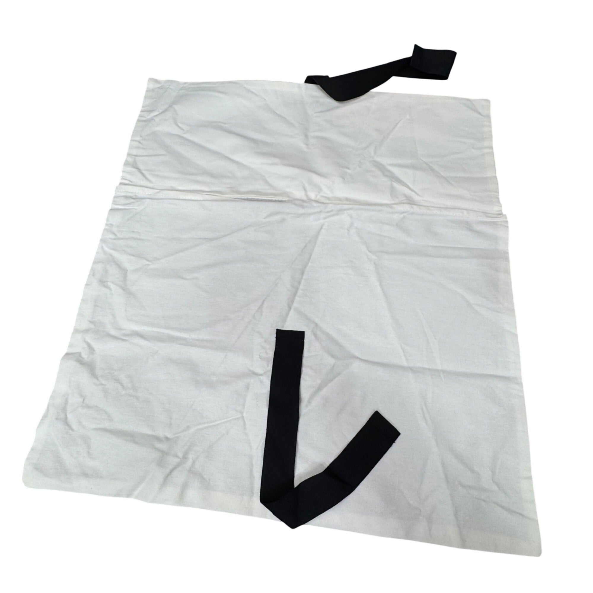 Chanel White Dust Bag With Black Ties 18"x13" Cotton Storage For Handbags Or Accessories