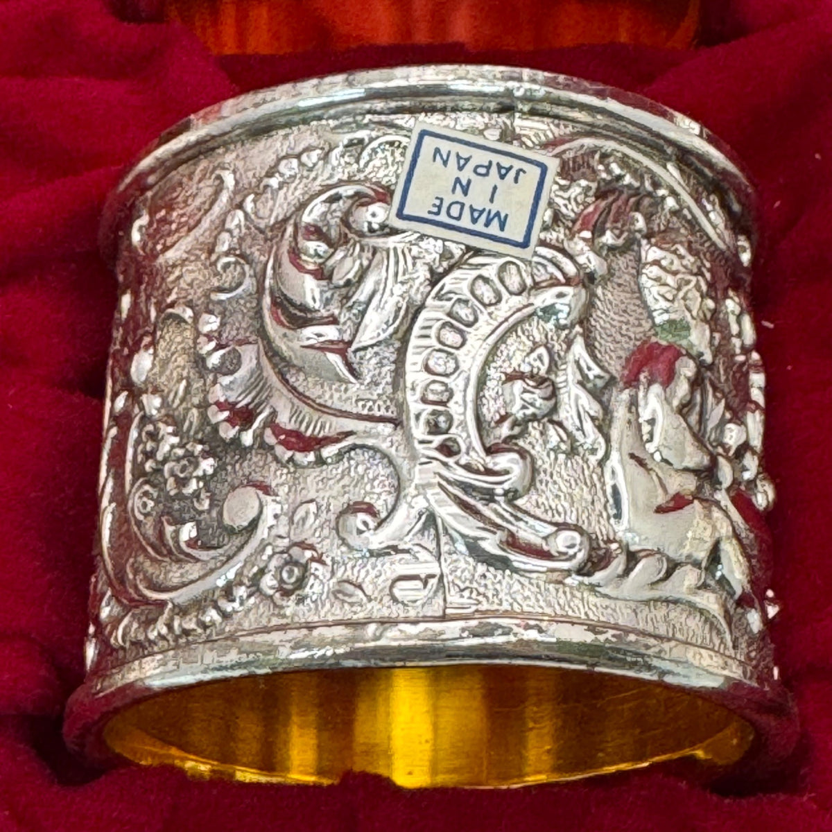 Corbell Cherub Silver Plated Napkin Rings Set Of 8 s Intricate Relief Made Japan