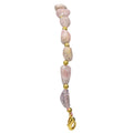 Vintage Natural Rose Quartz Bracelet Gold-Tone 9-11" Anklet Natural Stone Beach