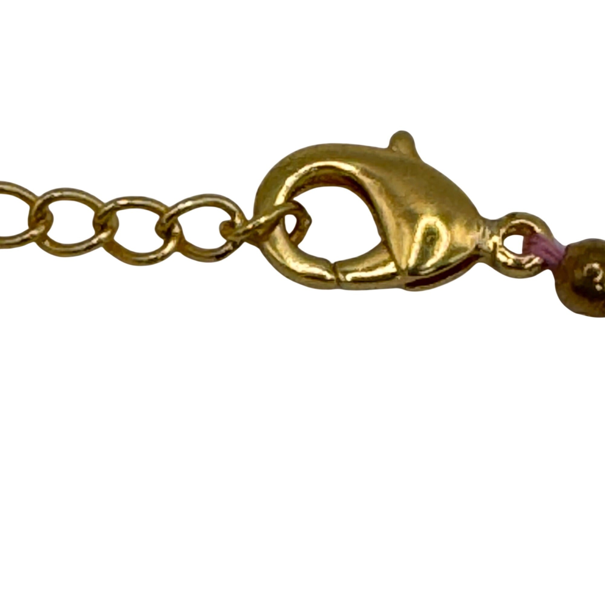 Vintage Natural Rose Quartz Bracelet Gold-Tone 9-11" Anklet Natural Stone Beach