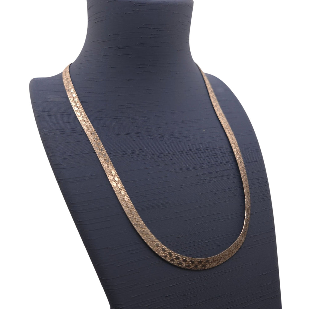 Diamond Cut Italian Chain Hammered Finish Sterling Silver Necklace 15.63g Italy
