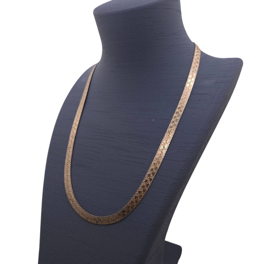 Diamond Cut Italian Chain Hammered Finish Sterling Silver Necklace 15.63g Italy