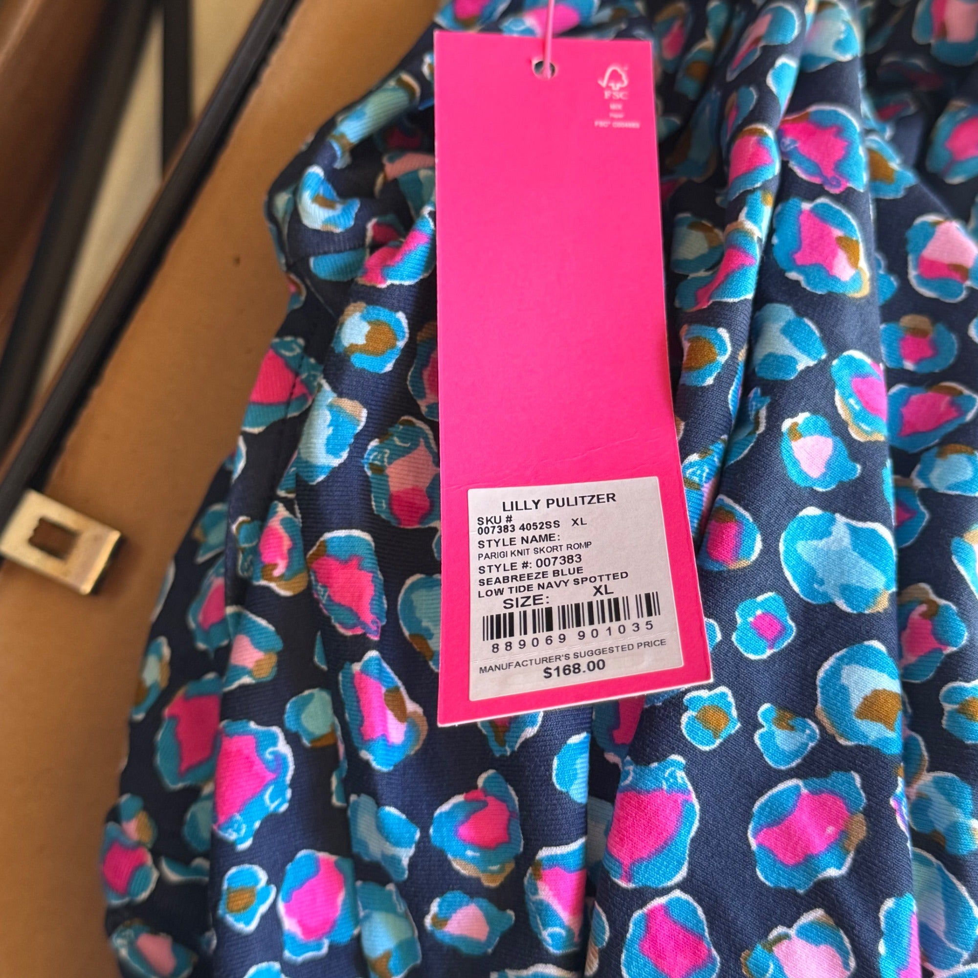 Lilly Pulitzer Parigi Skort Seabreeze Blue Pink XL Short Sleeve Romper NEW $168