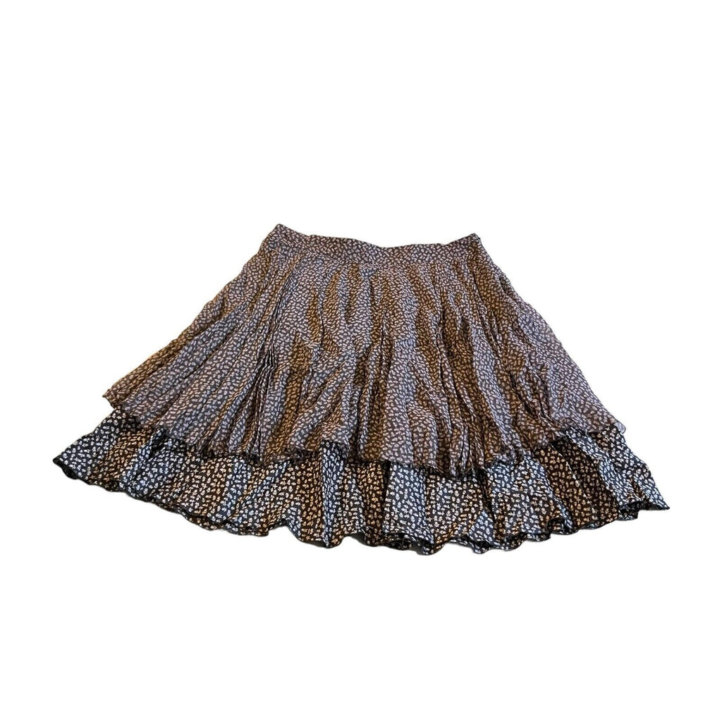 SportMax Ruffle Layered Max Mara Italy Midi Full Seta Silk Floral Skirt Size 8