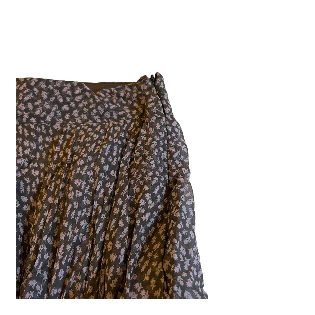SportMax Ruffle Layered Max Mara Italy Midi Full Seta Silk Floral Skirt Size 8