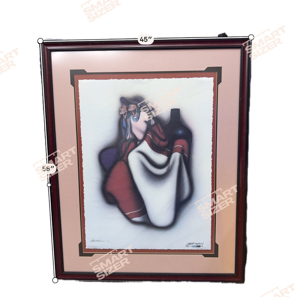 Robert Redbird Signed Two Women LE Native American Art 112/350 Frame 45x56 Mat