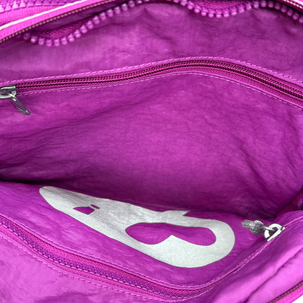 Kipling Seoul Large Backpack Lightweight Purple Pink Laptop 15" Pocket Metallic