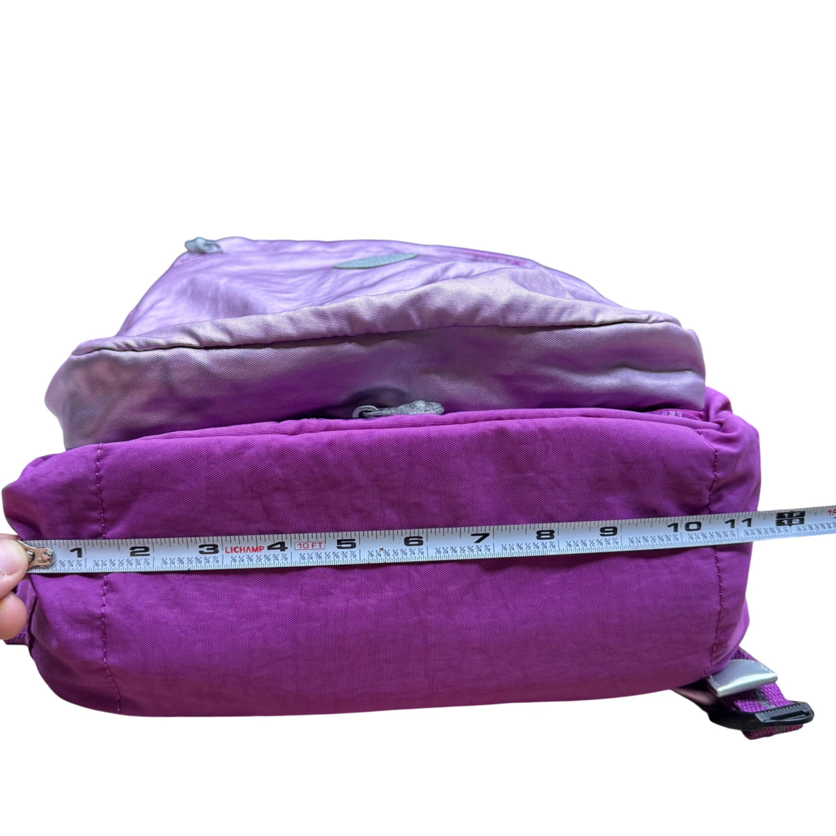 Kipling Seoul Large Backpack Lightweight Purple Pink Laptop 15" Pocket Metallic