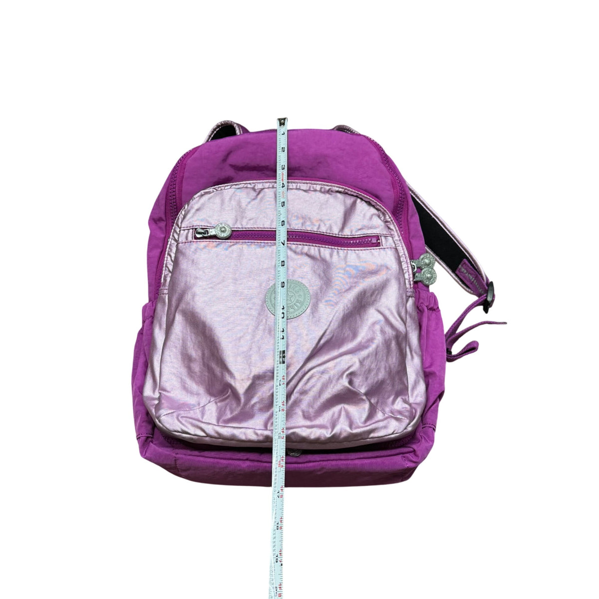 Kipling Seoul Large Backpack Lightweight Purple Pink Laptop 15" Pocket Metallic