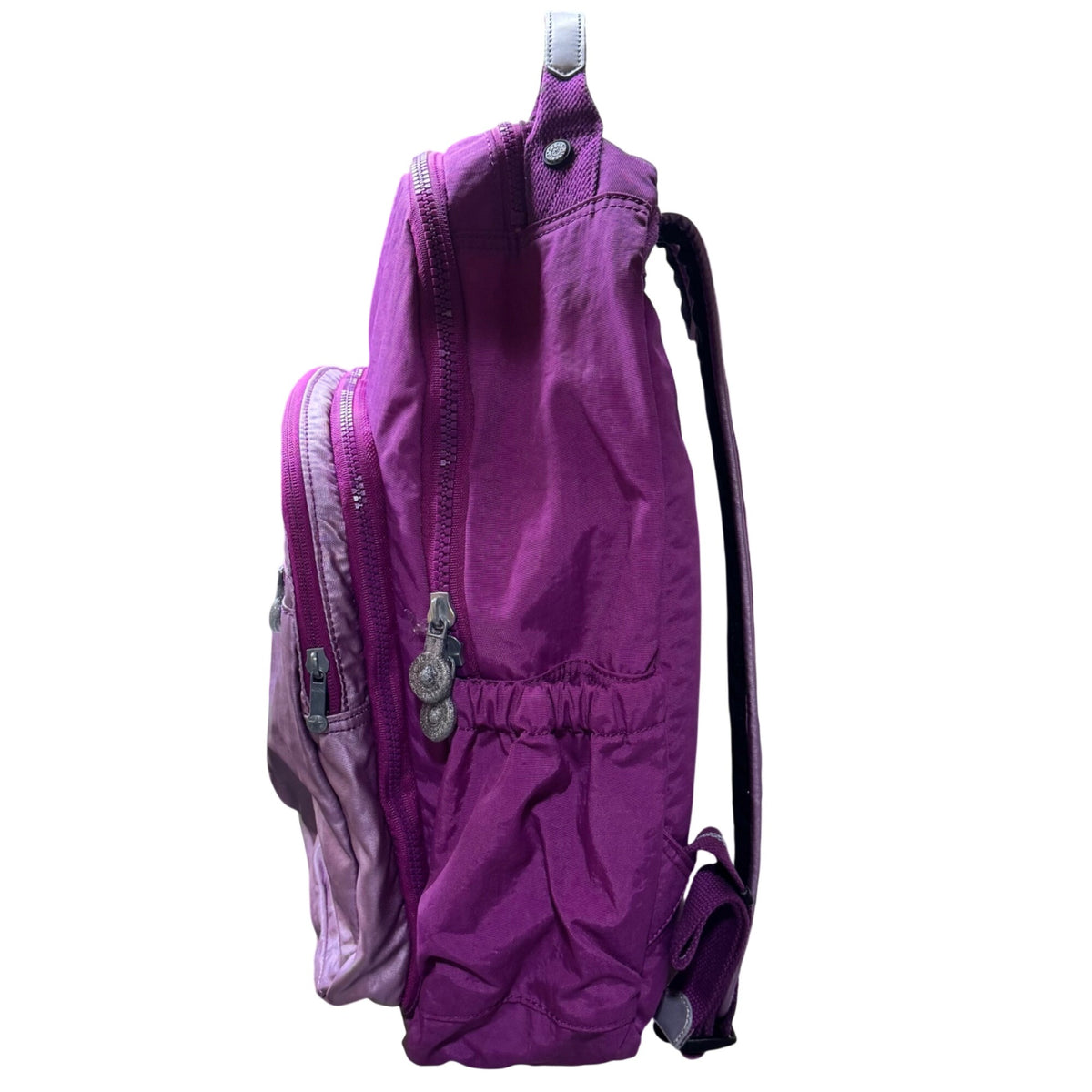 Kipling Seoul Large Backpack Lightweight Purple Pink Laptop 15" Pocket Metallic