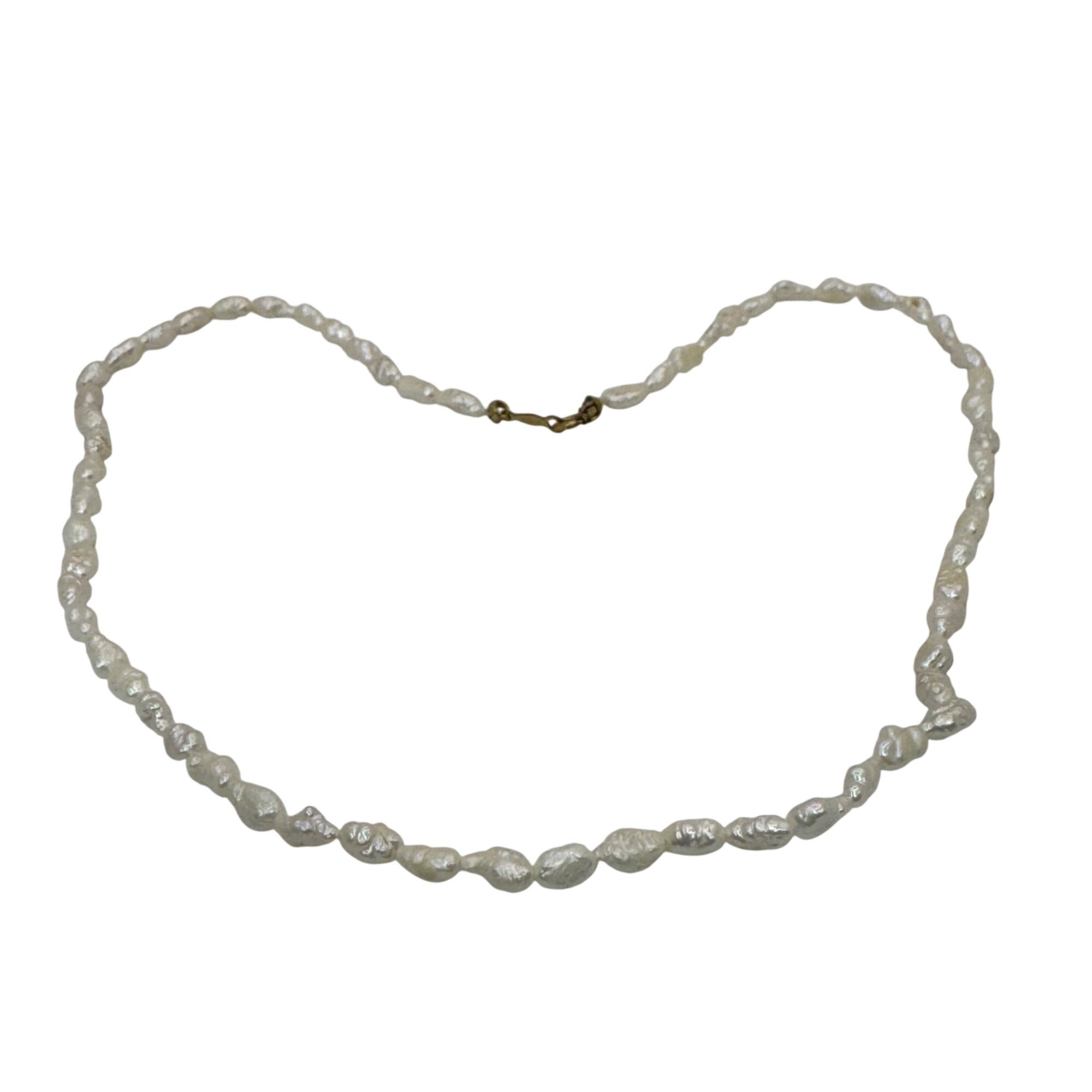 Baroque Freshwater Pearl Necklace Vintage 14K Gold-Filled Clasp 16" Classic