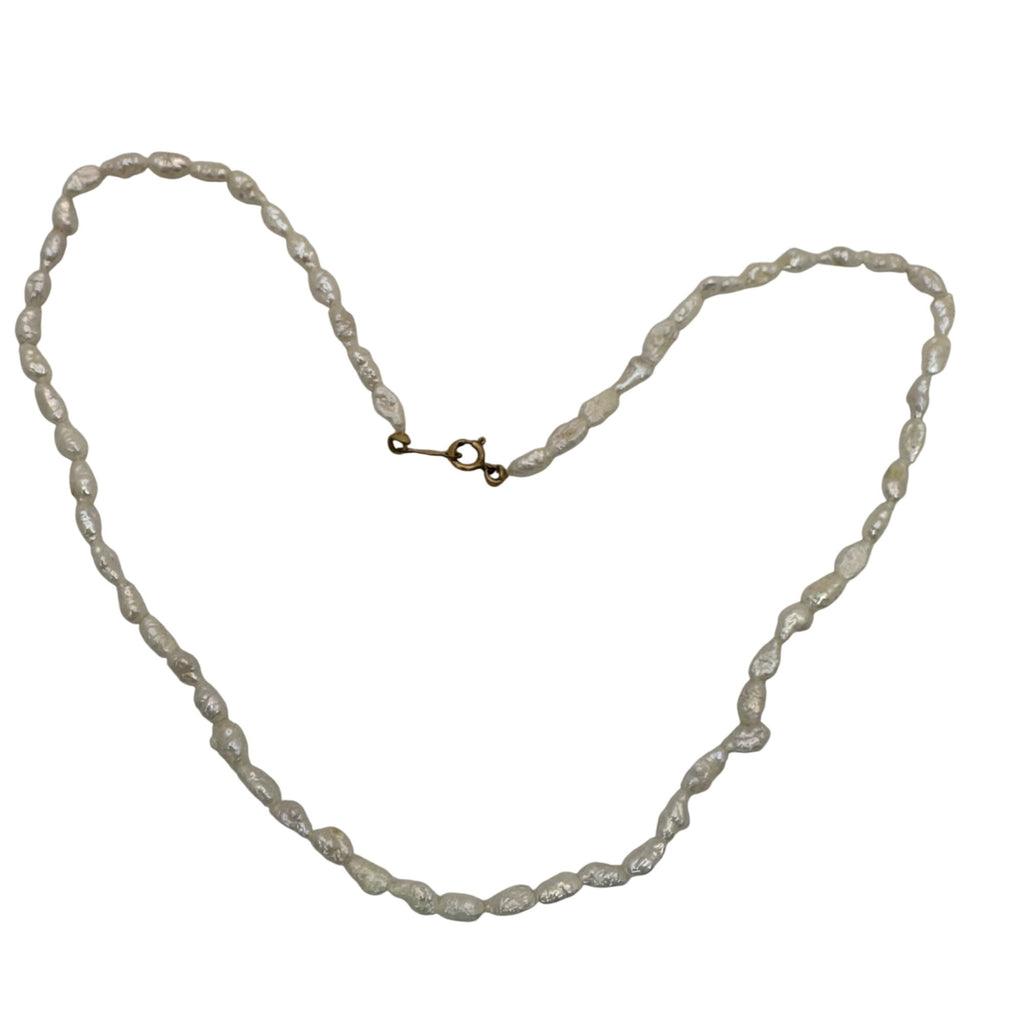 Baroque Freshwater Pearl Necklace Vintage 14K Gold-Filled Clasp 16" Classic