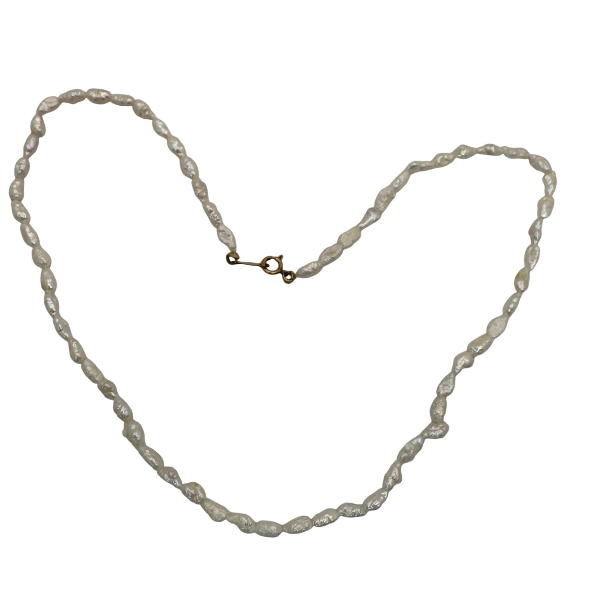 Baroque Freshwater Pearl Necklace Vintage 14K Gold-Filled Clasp 16" Classic