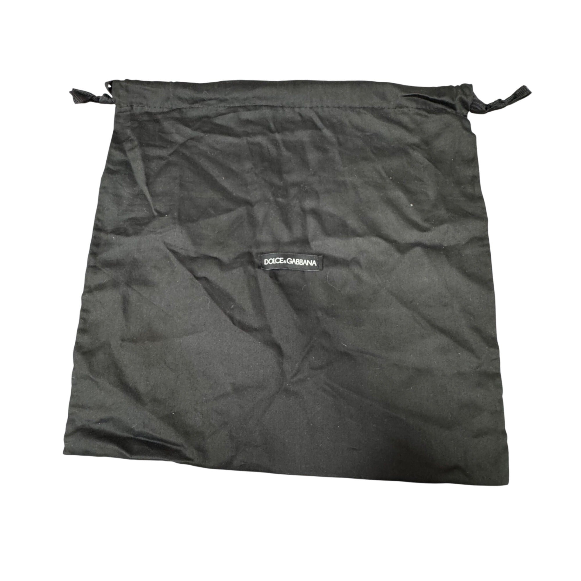 Dolce & Gabbana Black Dust Bag 14"x13 Drawstring Purse Handbag Shoes Accessories