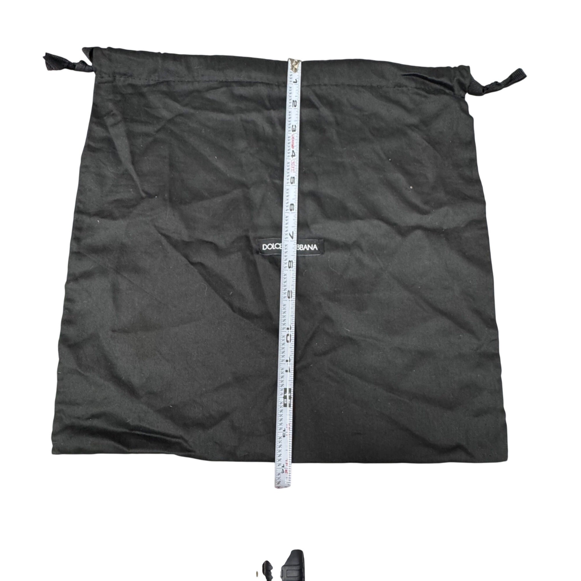 Dolce & Gabbana Black Dust Bag 14"x13 Drawstring Purse Handbag Shoes Accessories