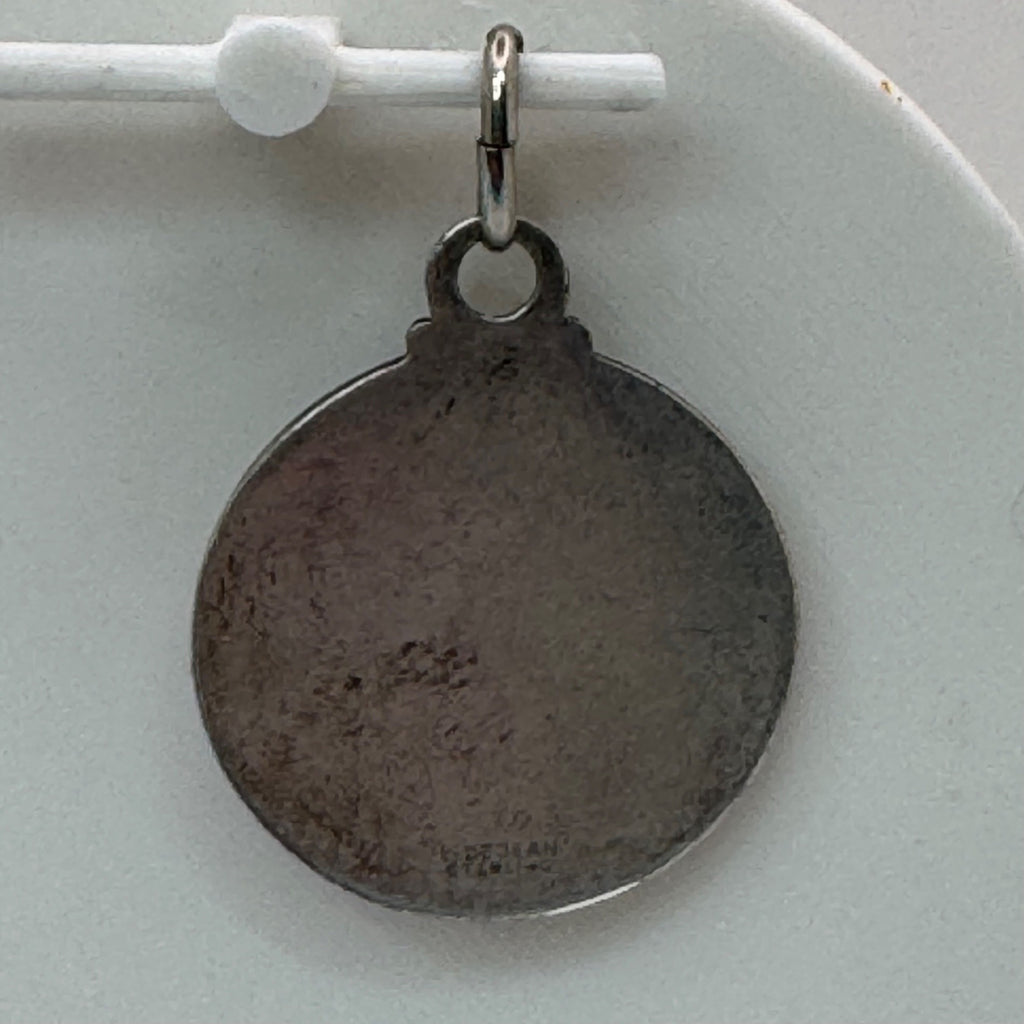 Sterling Silver St. Christopher Pendant Charm M. De Jean Vintage 1.25" Religious